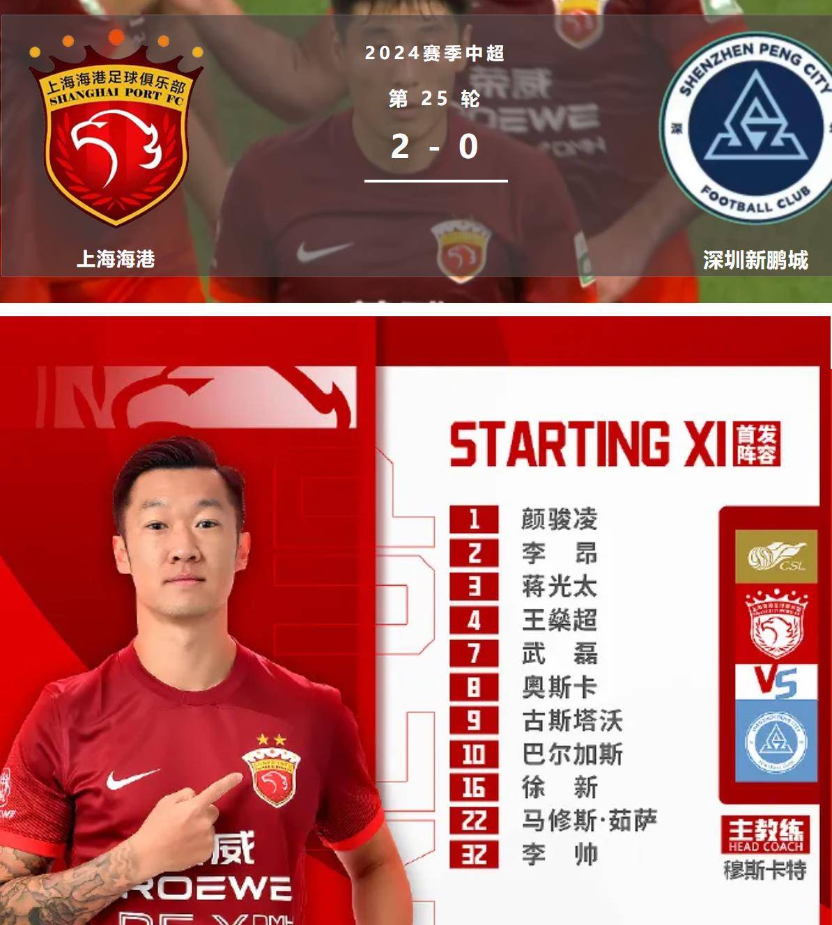 上海上港取得连胜，追平积分榜第一的简单介绍